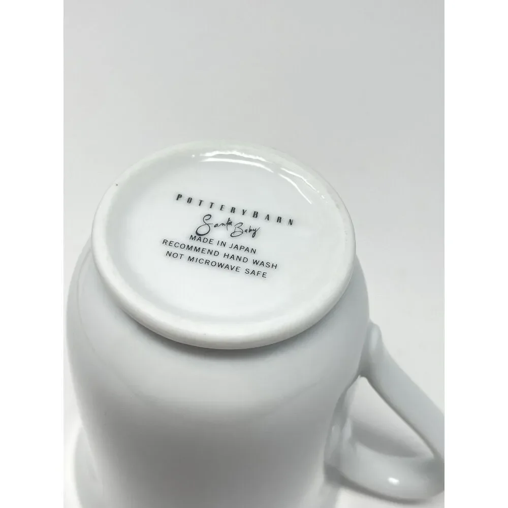 Pottery Barn Santa Baby Christmas Cocoa Coffee Mug Cup Stocking Mantle Chimney